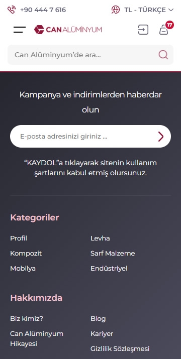 Can Alüminyum E-Ticaret