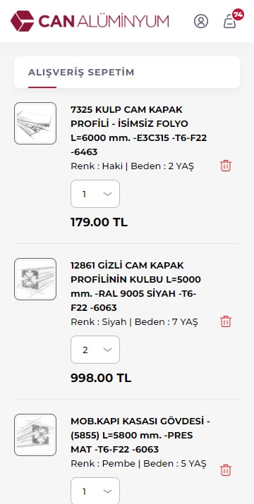 Can Alüminyum E-Ticaret