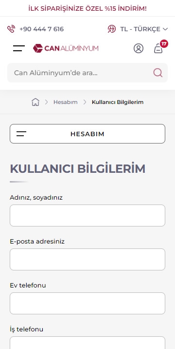 Can Alüminyum E-Ticaret