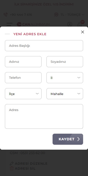 Can Alüminyum E-Ticaret