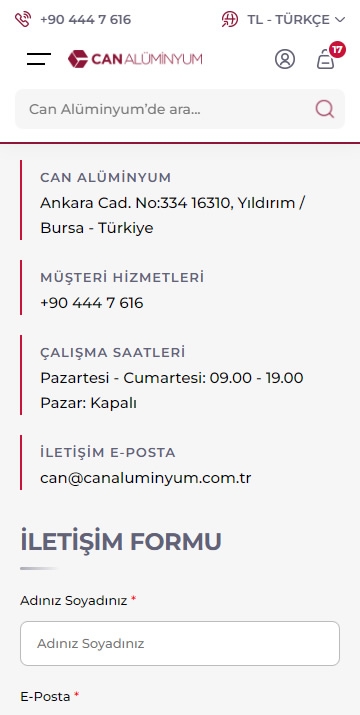 Can Alüminyum E-Ticaret