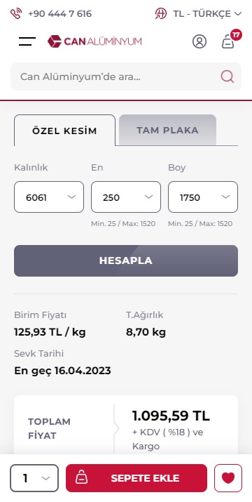 Can Alüminyum E-Ticaret