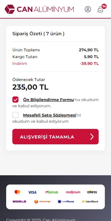 Can Alüminyum E-Ticaret